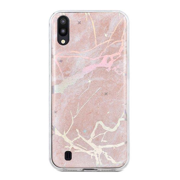 SET 1x Husa silicon Samsung Galaxy M10 model Marble Roz + 1x Folie sticla securizata Samsung Galaxy M10 , Antisoc, TPU, Viceversa