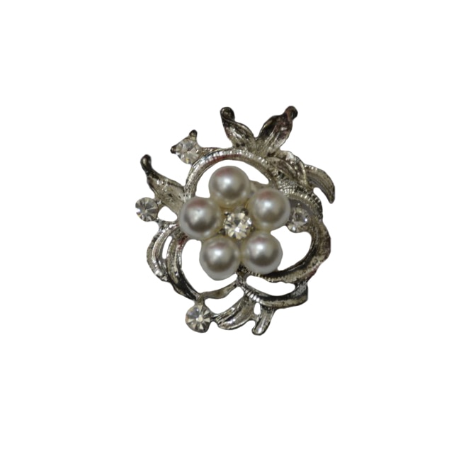 Brosa eleganta, margele trendy gri,strasuri,D&J Exclussive,argintiu
