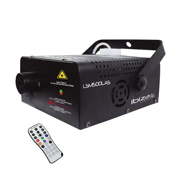 Masina de fum Ibiza 500W, cu Laser RG 100MV Clasa 2, Negru