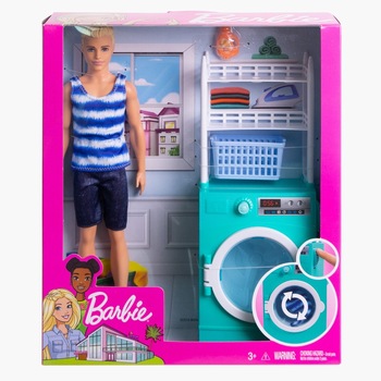 Set de joaca Barbie Estate, Ken, cu masina de spalat si accesorii Set de joaca Barbie Estate, Ken, cu masina de spalat si accesorii