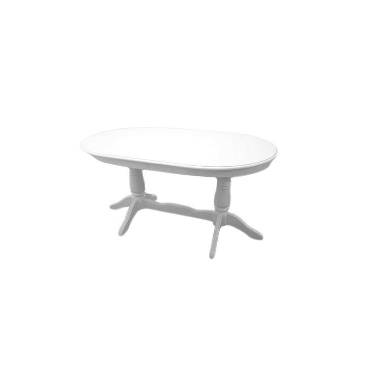 Lider Furniture Asztal, 8 fő részére, fehér, 155 kicsi - 235 cm-re bővíthető, bükkfa