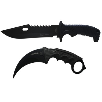Set 2 x Cutit Briceag Karambit CS:GO, Black,negru+Cutit Commando D041 de vanatoare plus husa, Columbia, 31.50 cm Set 2 x Cutit Briceag Karambit CS:GO, Black,negru+Cutit Commando D041 de vanatoare plus husa, Columbia, 31.50 cm