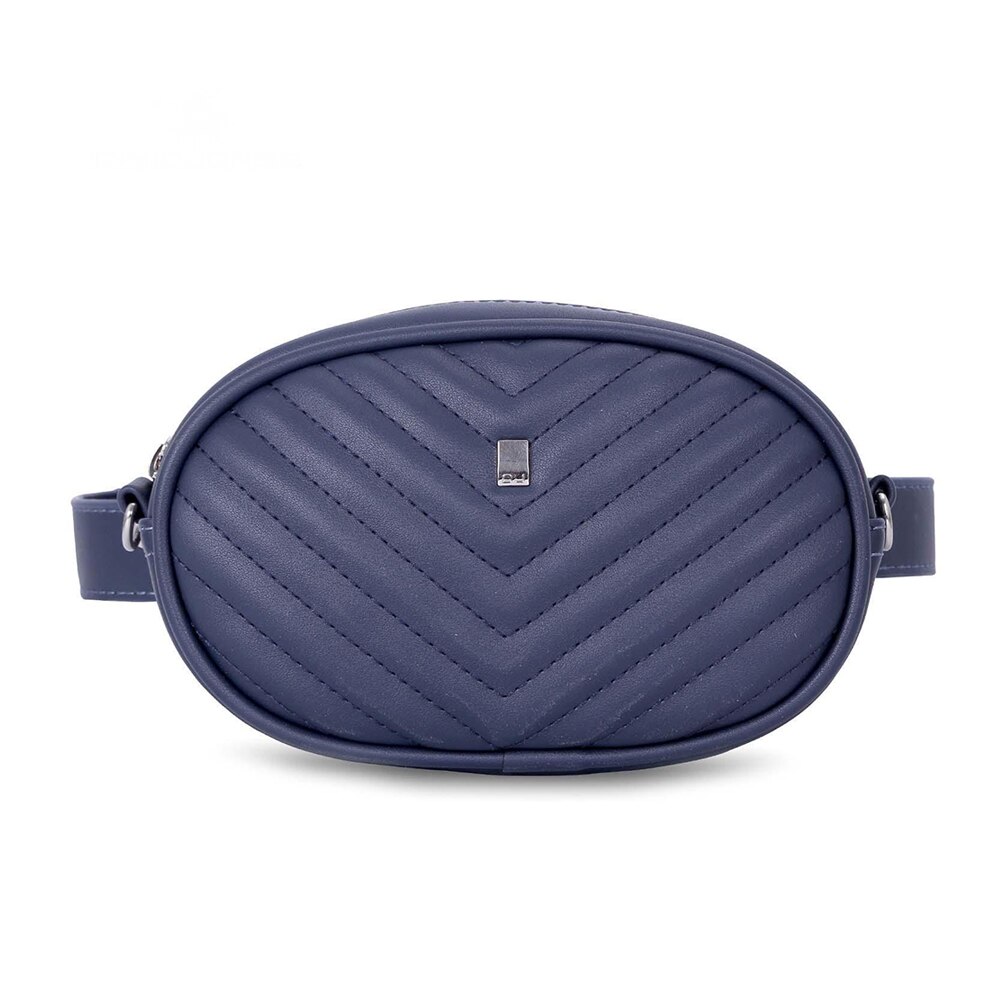 Borseta dama, David Jones, din piele ecologica, albastru inchis, forma rotunda, 99571148