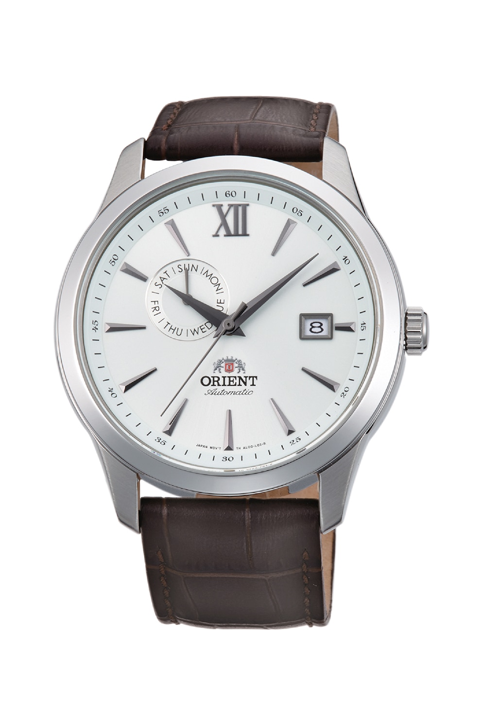 ORIENT, Ceas automatic cu o curea de piele, Maro inchis