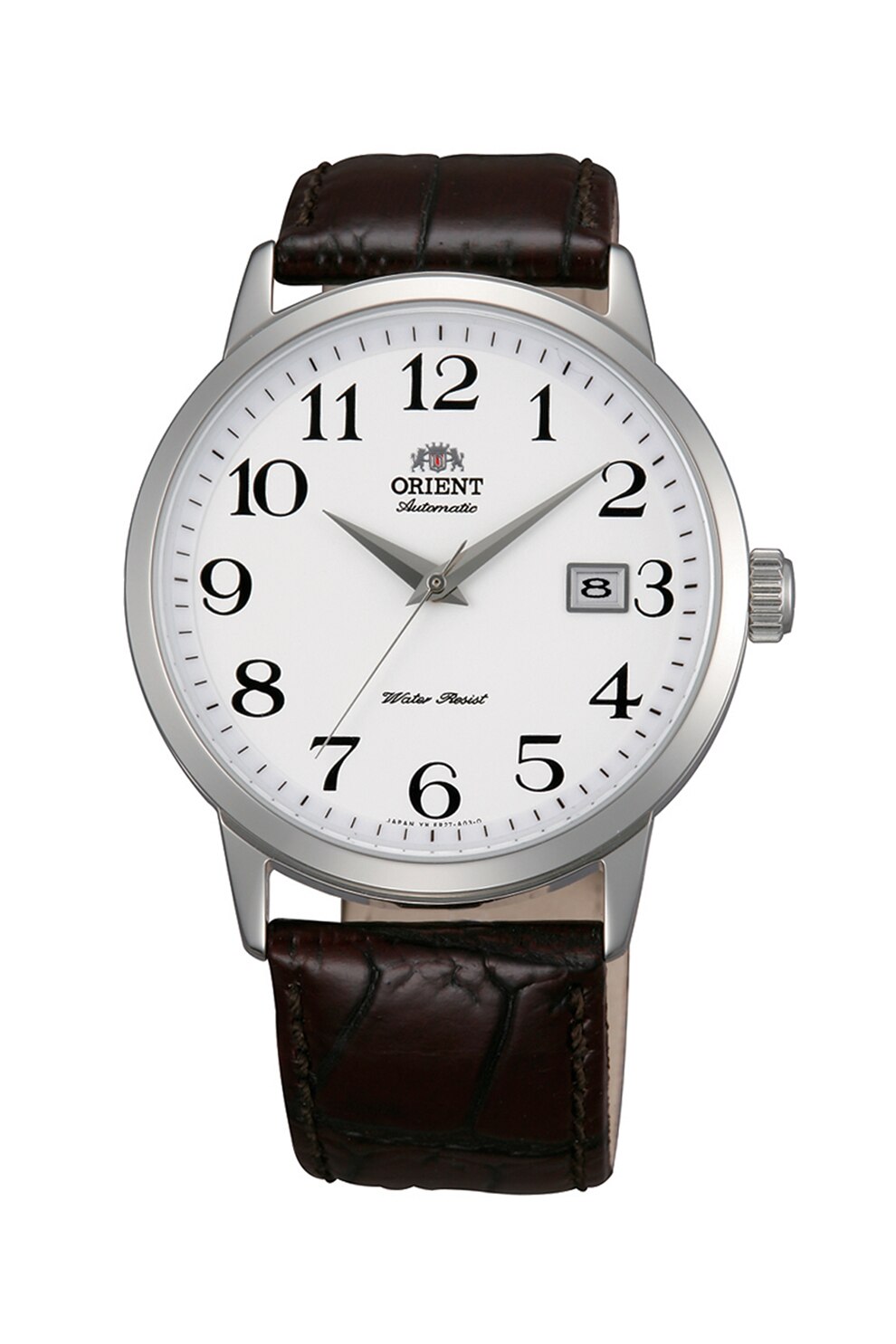 ORIENT, Ceas analog cu o curea de piele, Maro inchis