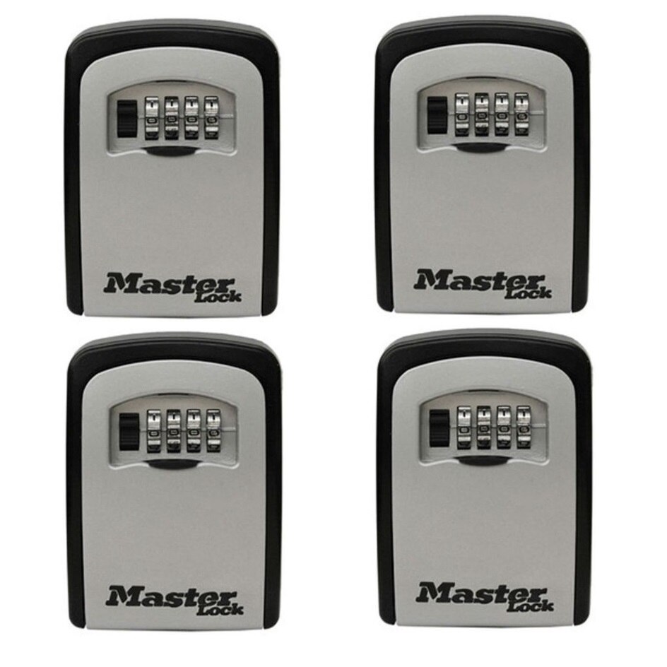 Set 4 cutii cu cifru pentru Chei Master Lock 5401EURD, cifru mecanic, 115 x 85 mm, Metal