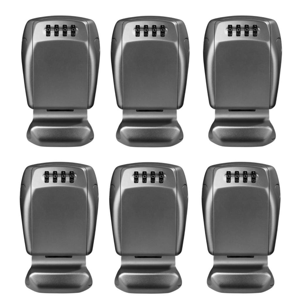 Set 6 cutii metalice pentru chei Master Lock 5415E, cifru mecanic, 105 x 135mm, Zinc