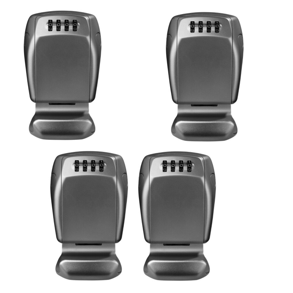 Set 4 cutii metalice pentru chei Master Lock 5415E, cifru mecanic, 105 x 135mm, Zinc, anti umiditate