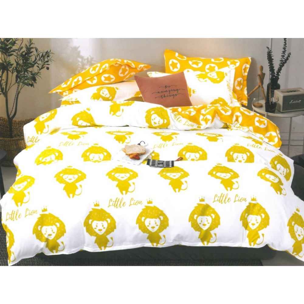 Lenjerie bumbac satinat cu 2 fete - 4 piese - pat 2 persoane - rc-179