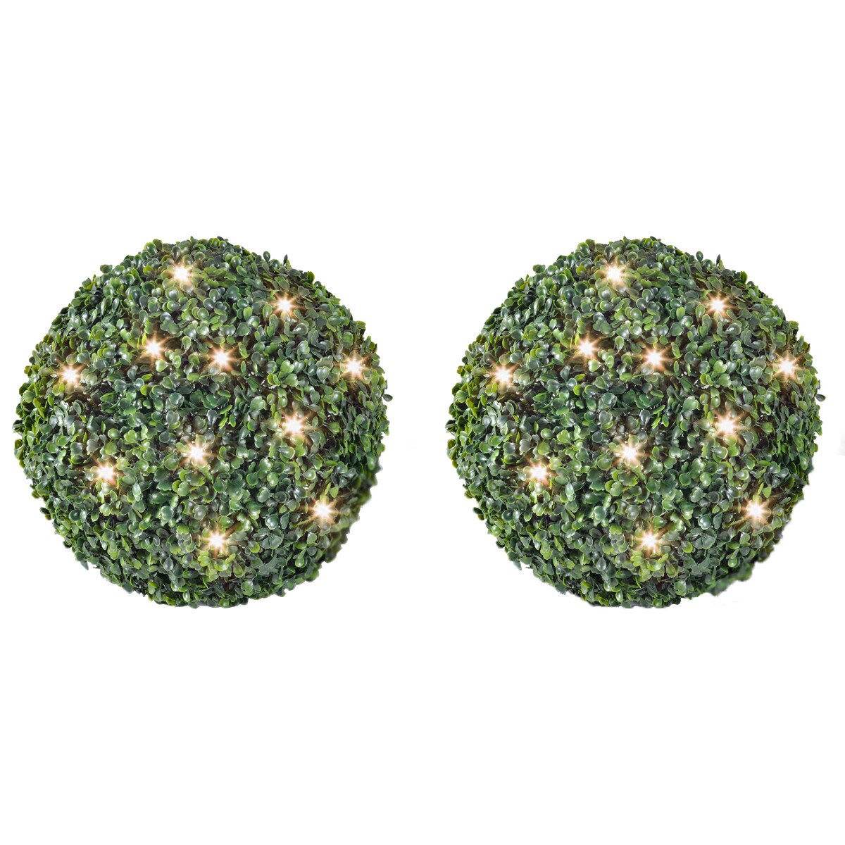 Set de 2 sfere artificiale cu 35 LED-uri, vidaXL, Verde