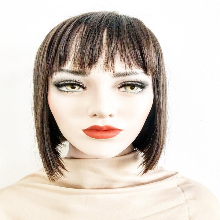 Peruca din par 100% natural uman lucrata manual Model Crystal saten inchis