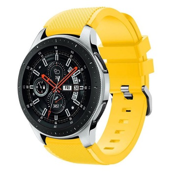 Curea ceas Smartwatch Samsung Gear S3, iUni 22 mm Silicon Yellow Curea ceas Smartwatch Samsung Gear S3, iUni 22 mm Silicon Yellow