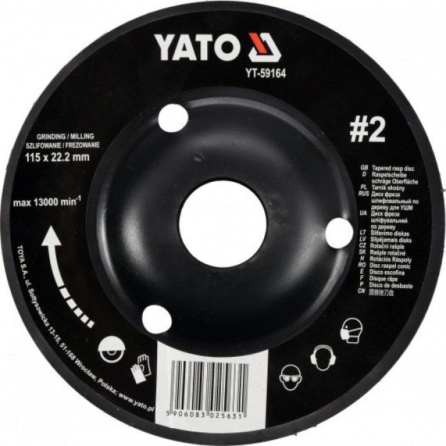 Disc Depresat Raspel pentru Lemn 115X22.2MM YT-59164