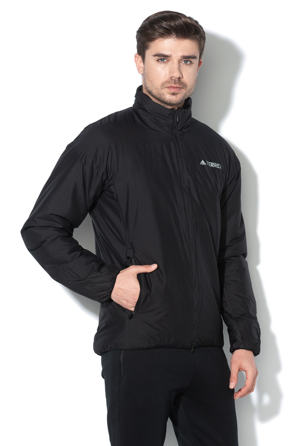 Adidas PERFORMANCE, Jacheta impermeabila cu guler mediu Insulation J, Negru