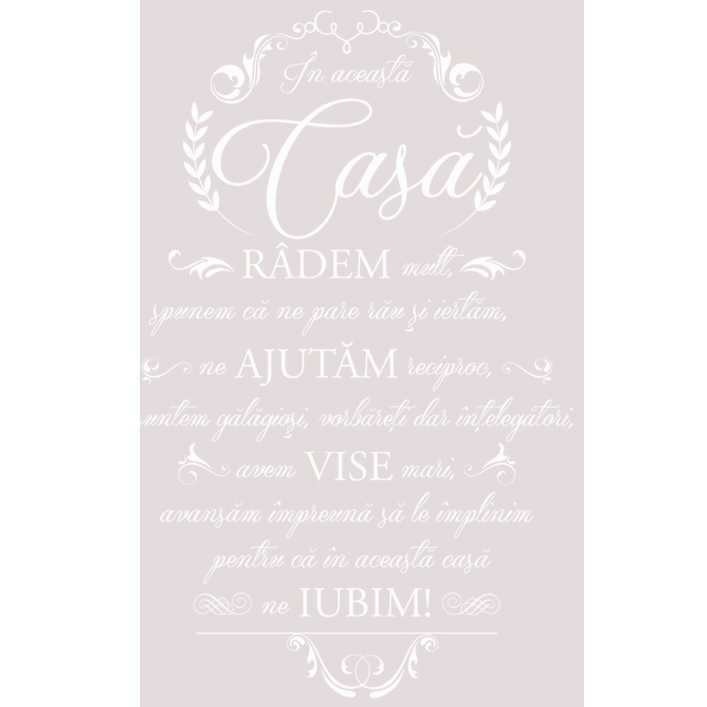 Sticker decorativ Acasa suntem noi insine Alb - 65 x 100 cm - BeeStick