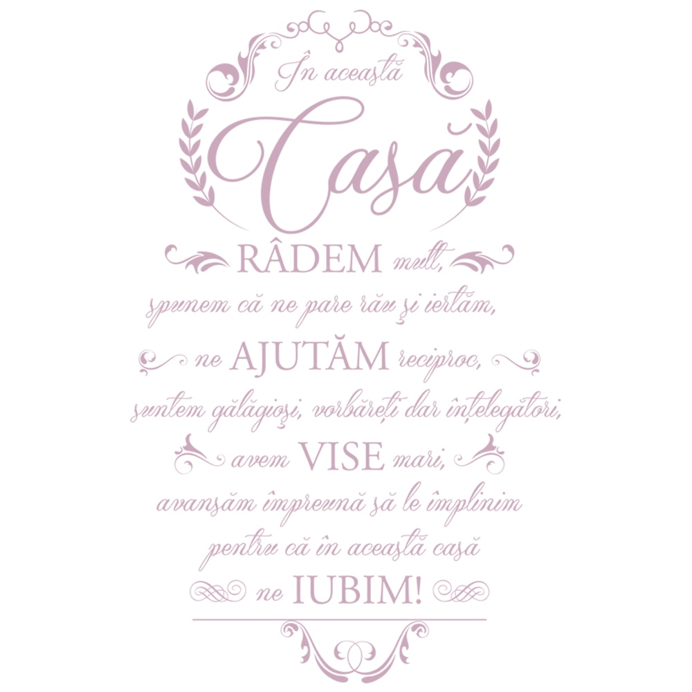 Sticker decorativ Acasa suntem noi insine Violet Deschis - 77 x 119 cm - BeeStick