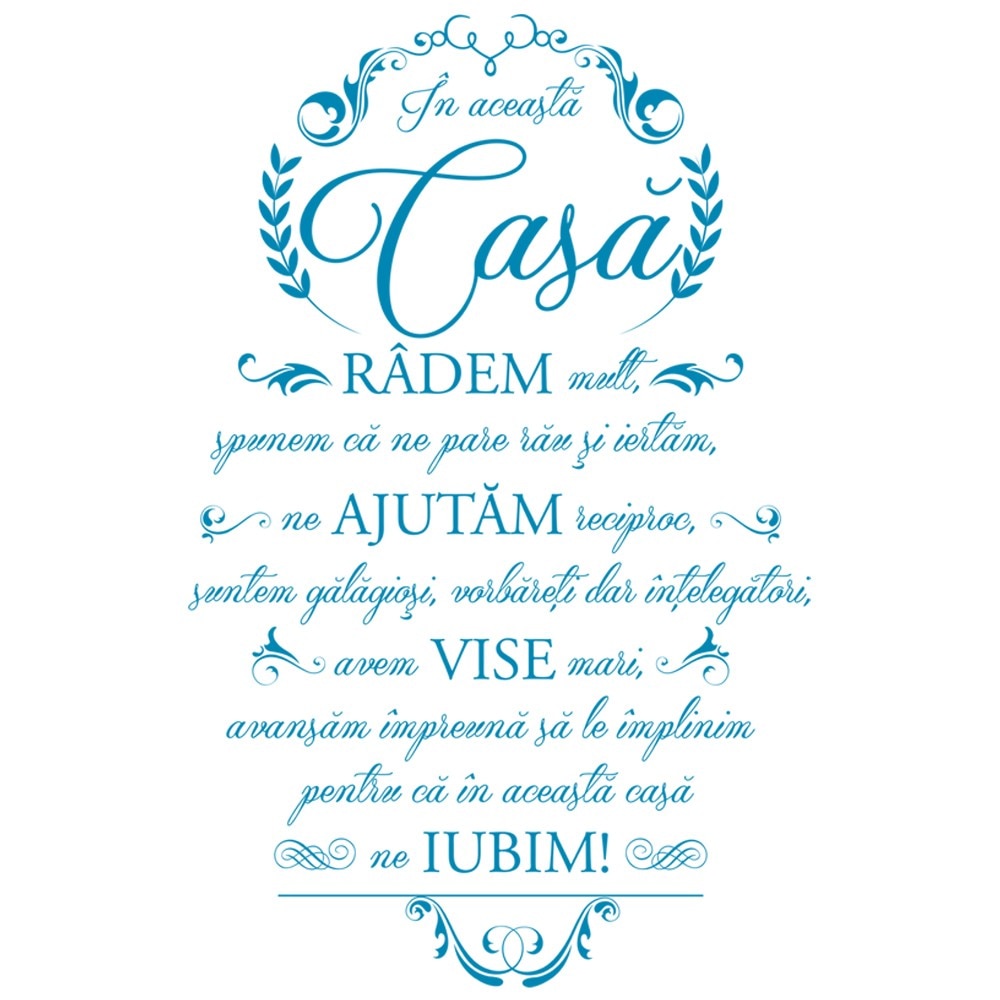 Sticker decorativ Acasa suntem noi insine Ceruleum - 65 x 100 cm - BeeStick