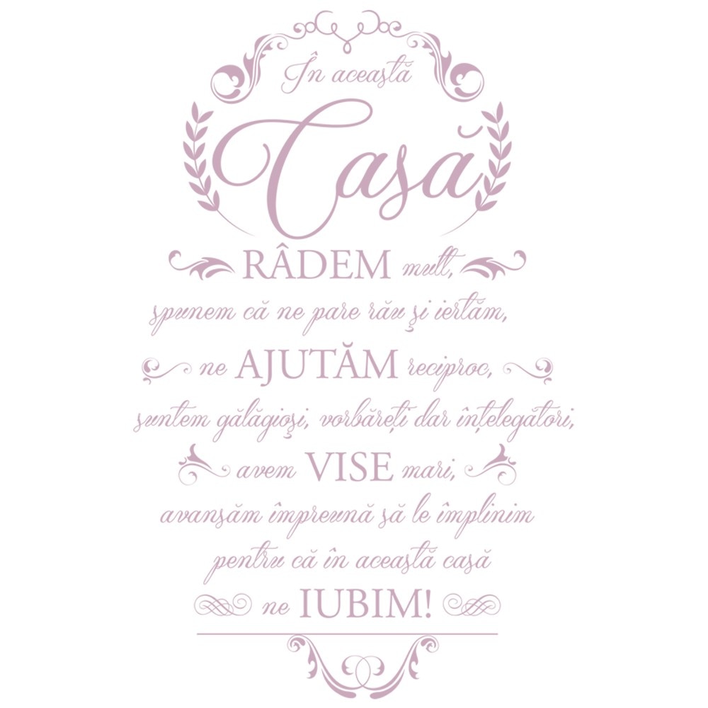 Sticker decorativ Acasa suntem noi insine Violet Deschis - 119 x 184 cm - BeeStick