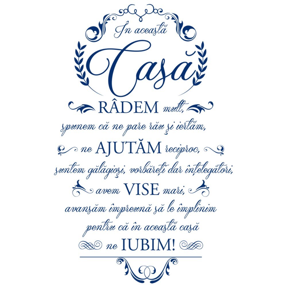 Sticker decorativ Acasa suntem noi insine Kink Blue - 65 x 100 cm - BeeStick