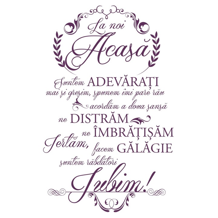 Sticker decorativ In Familie Violet Inchis - 63 x 100 cm - BeeStick