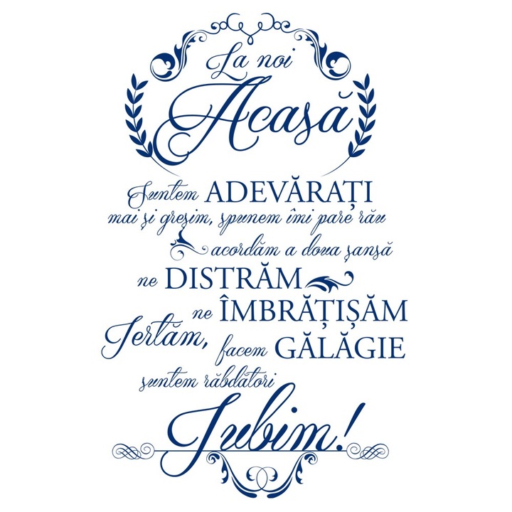 Sticker decorativ In Familie Kink Blue - 63 x 100 cm - BeeStick