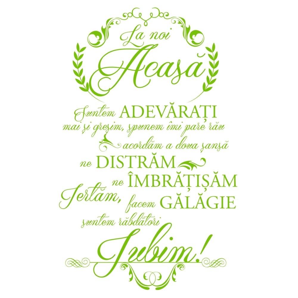 Sticker decorativ In Familie Yellow Green - 63 x 100 cm - BeeStick