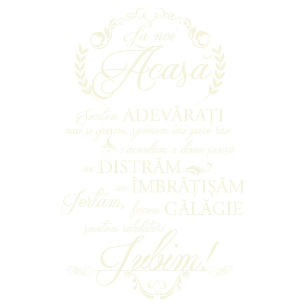 Sticker decorativ In Familie Galben Discret - 63 x 100 cm - BeeStick