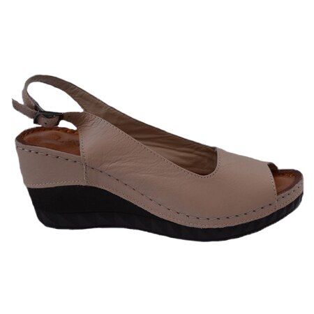 Sandale piele,model cu platforma medie,D&J Exclussive, Bej