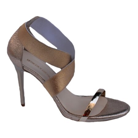 Sandale rafinate cu toc subtire,D&J Exclussive, Auriu