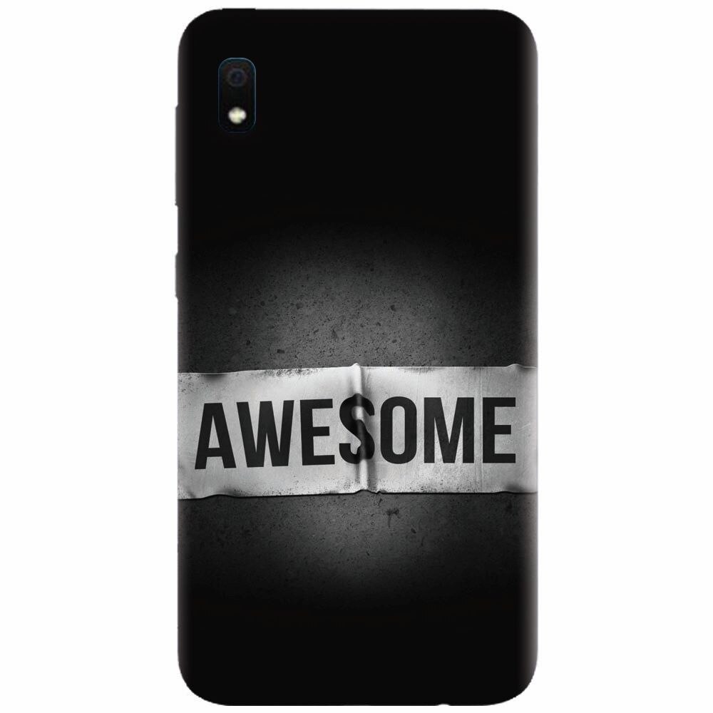 Husa silicon pentru Samsung Galaxy A10, Awesome Label Dark