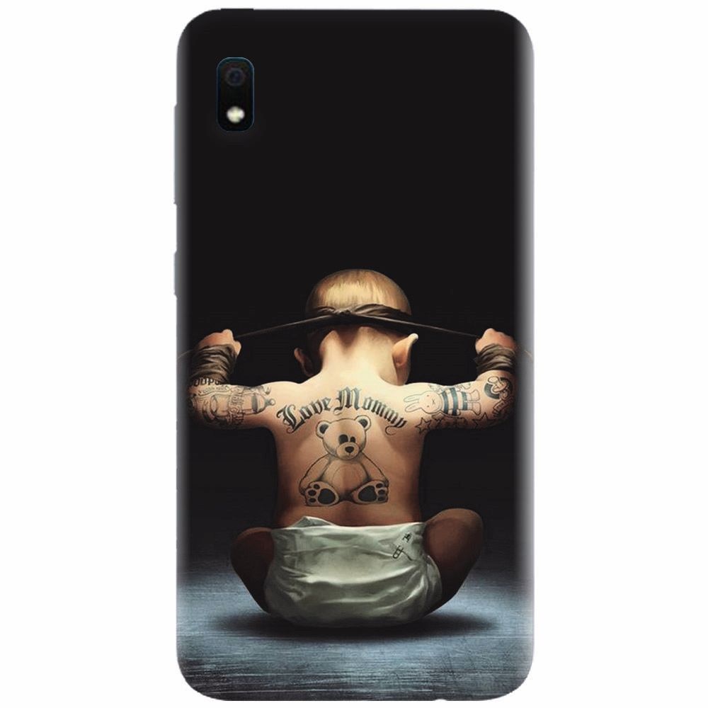 Husa silicon pentru Samsung Galaxy A10, Body Builder Cute Baby Tattoo