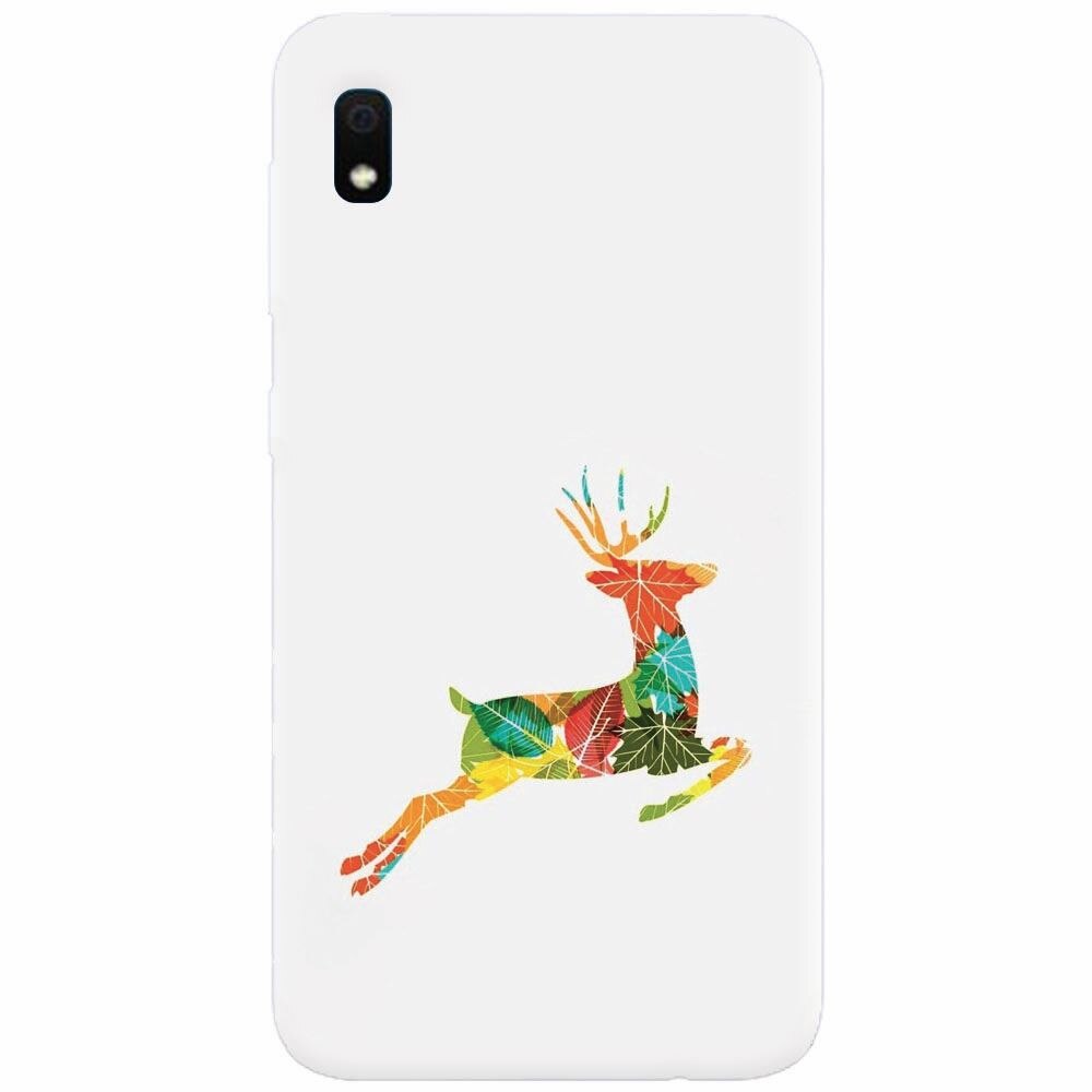 Husa silicon pentru Samsung Galaxy A10, Colorful Reindeer Jump Illustration
