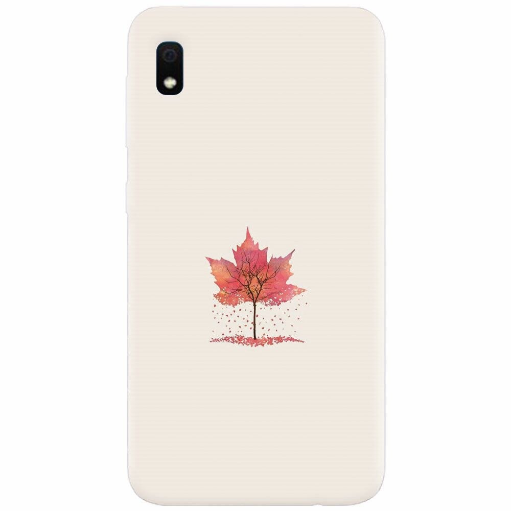 Husa silicon pentru Samsung Galaxy A10, Autumn Tree Leaf Shape Illustration