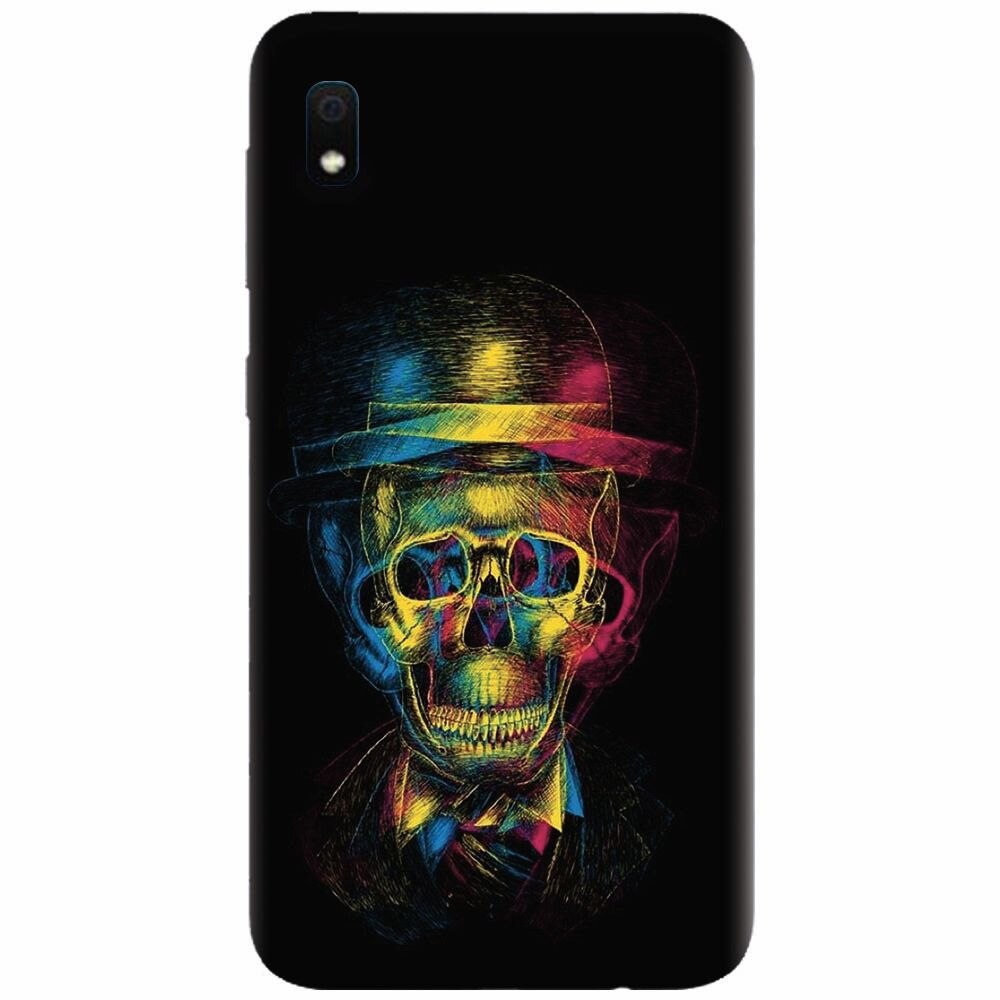Husa silicon pentru Samsung Galaxy A10, Colorfull skull 3d
