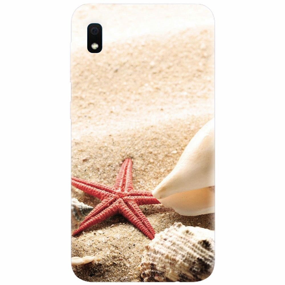 Husa silicon pentru Samsung Galaxy A10, Beach Shells And Starfish