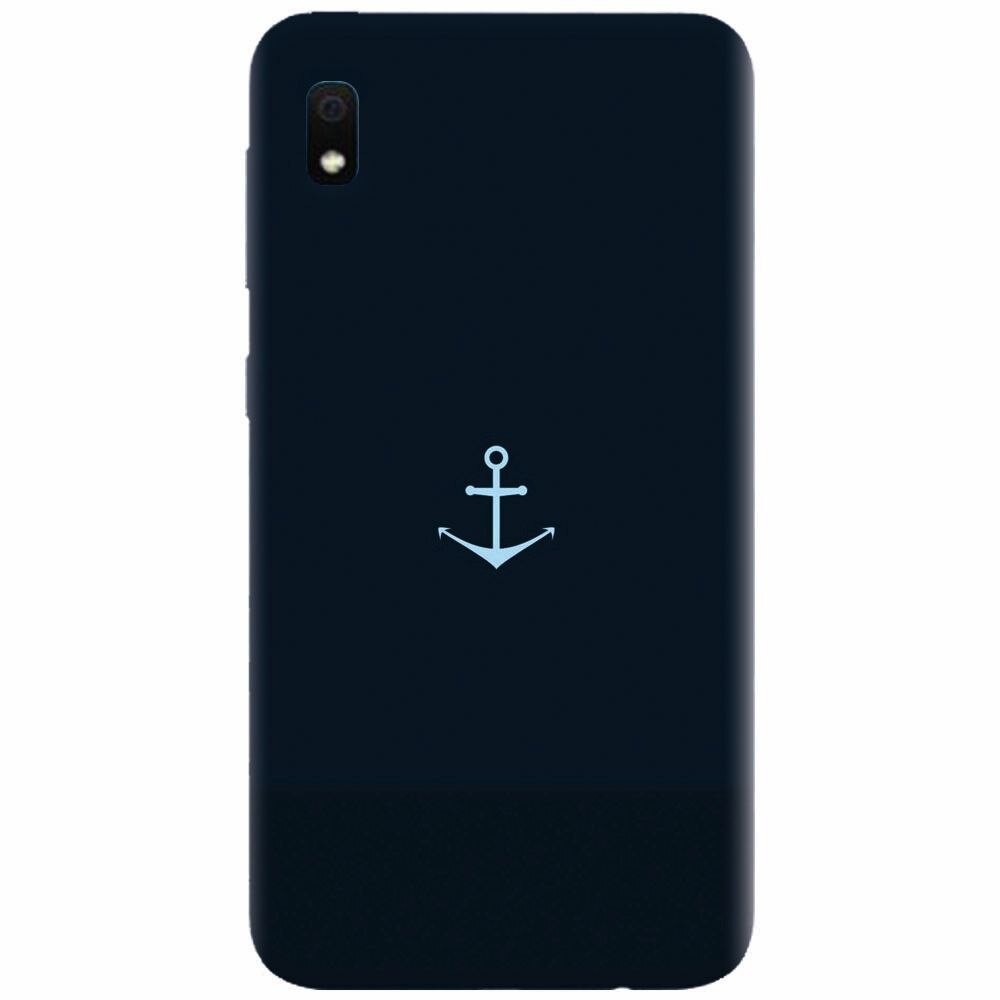 Husa silicon pentru Samsung Galaxy A10, Blue Navy Anchor Illustration Flat