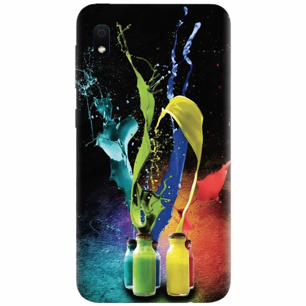 Husa silicon pentru Samsung Galaxy A10, Abstract Color Bottles Splash