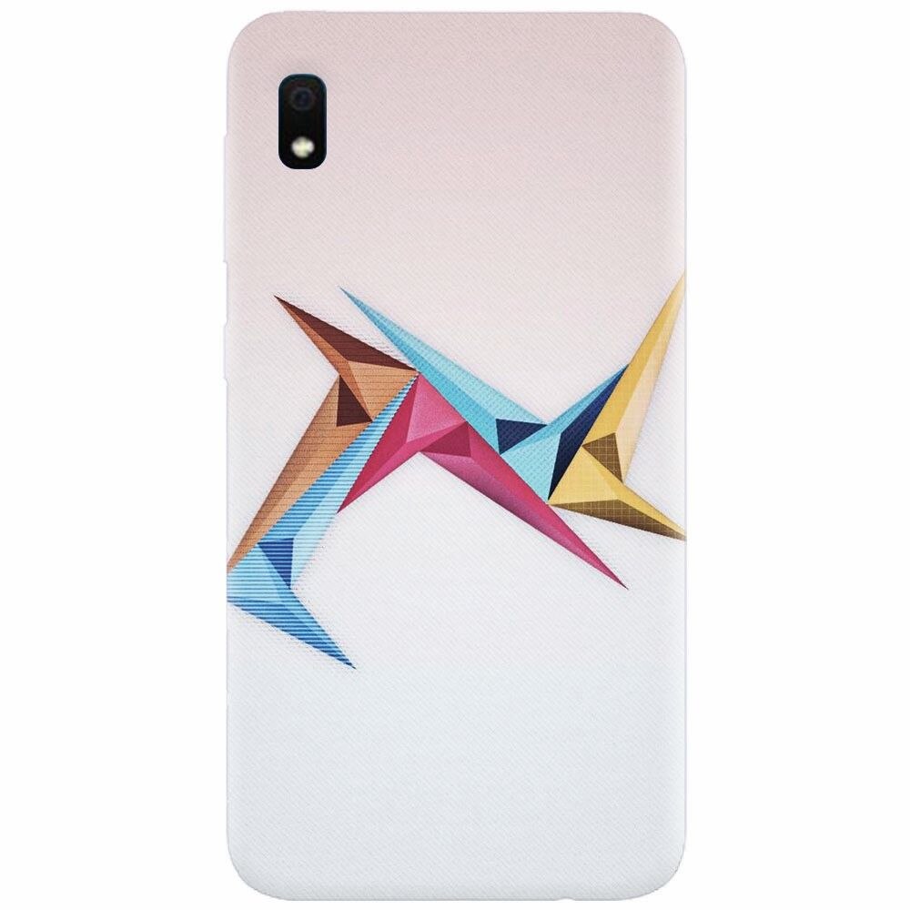 Husa silicon pentru Samsung Galaxy A10, Abstract Minimalistic Colors Triangles