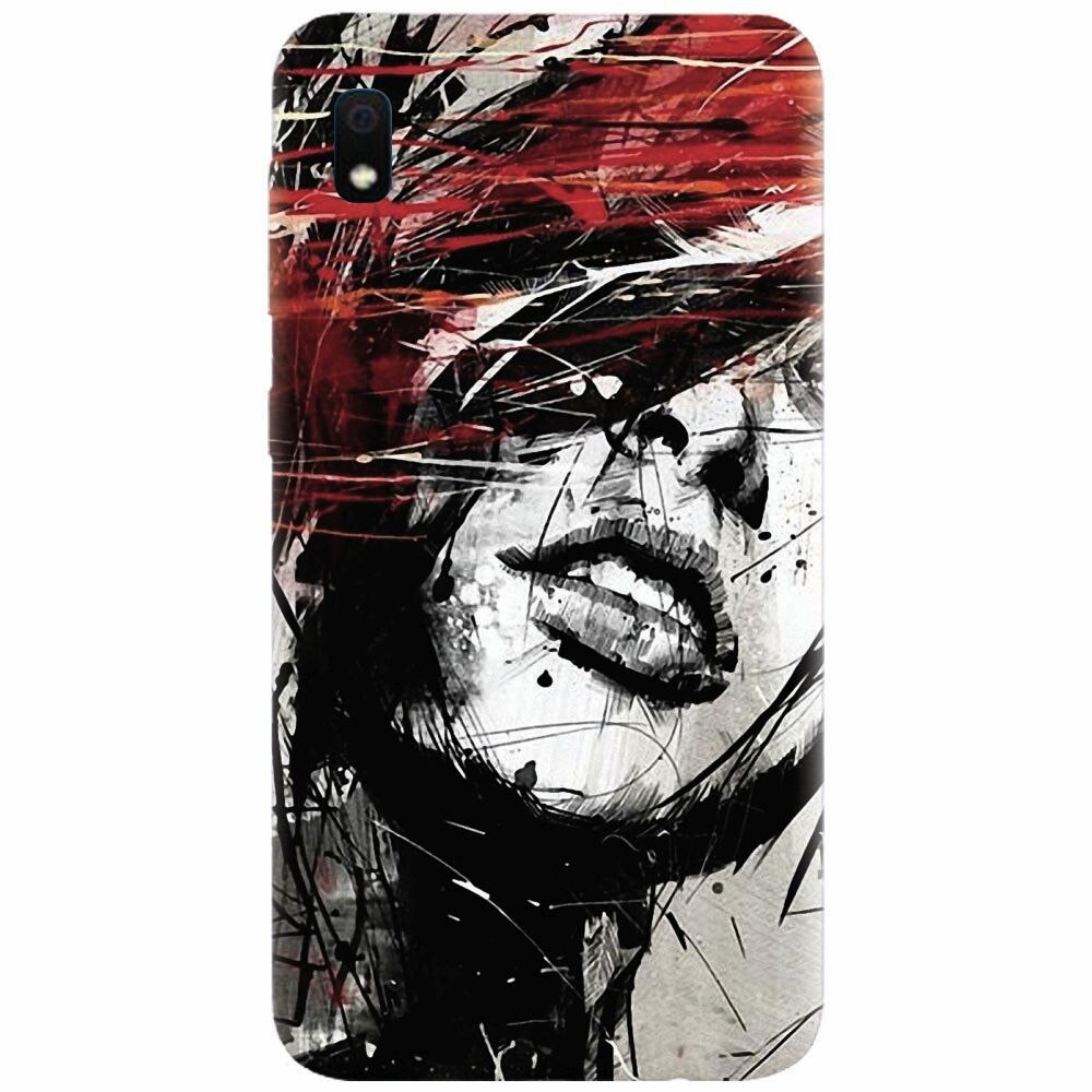 Husa silicon pentru Samsung Galaxy A10, Byroglyphics Woman Drawing