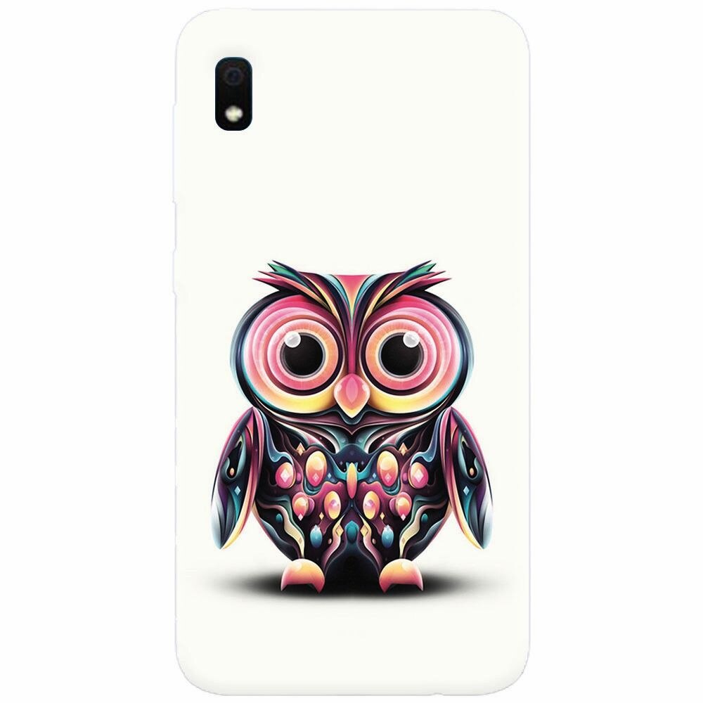 Husa silicon pentru Samsung Galaxy A10, Colorful Owl Illustration