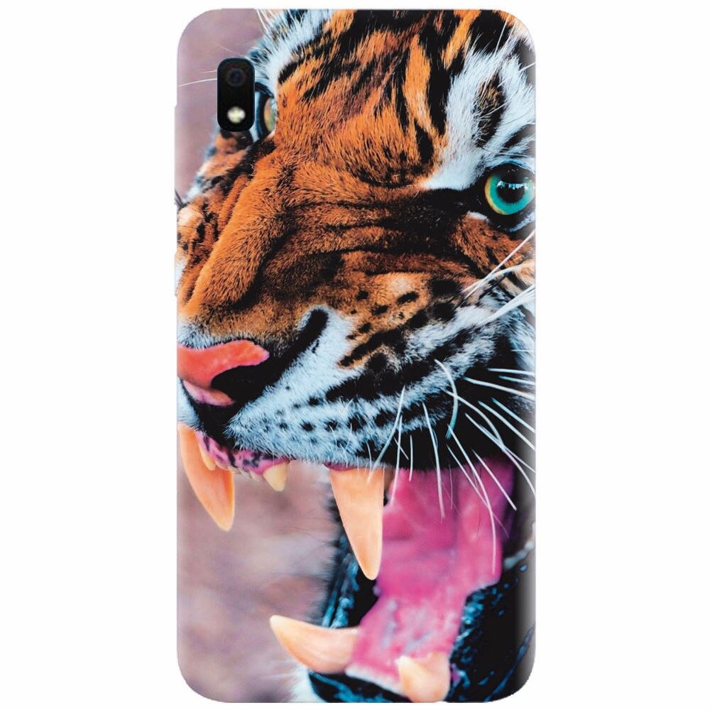 Husa silicon pentru Samsung Galaxy A10, Angry Tiger Teeth Fresh