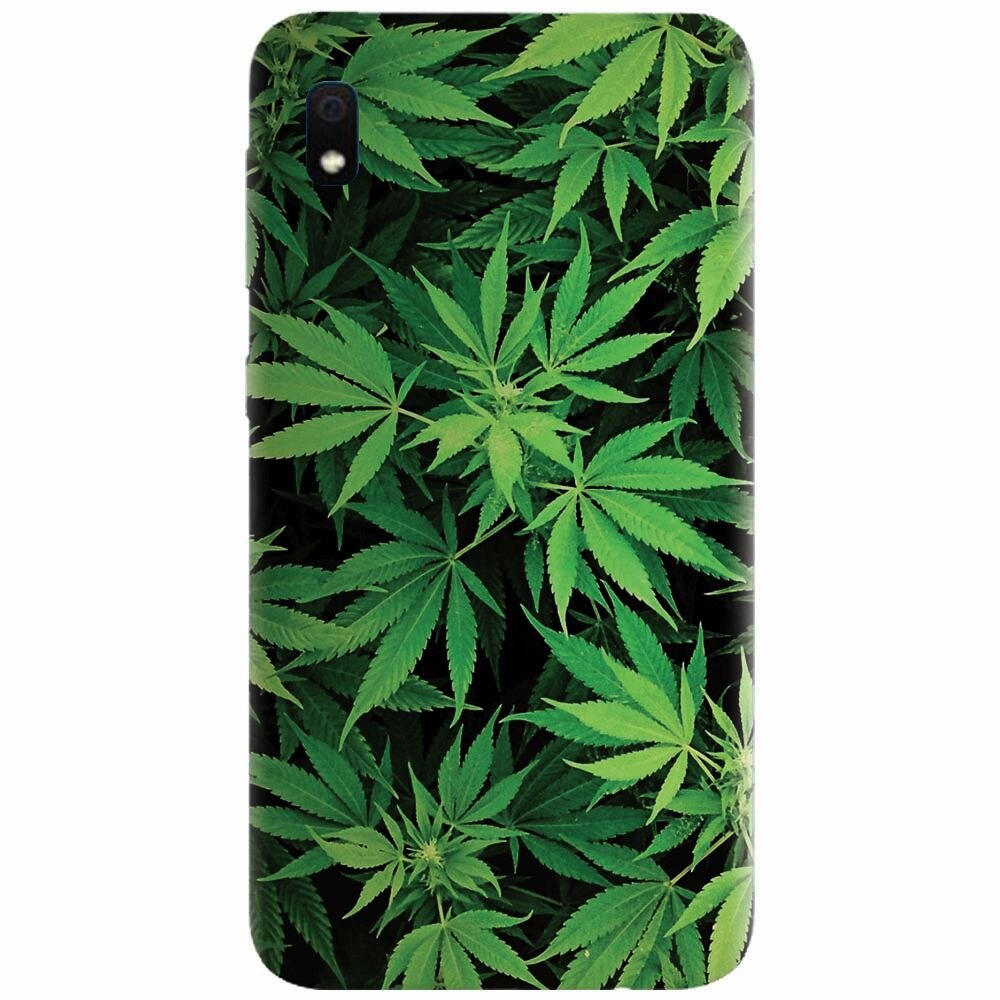 Husa silicon pentru Samsung Galaxy A10, Green Leaf Pattern