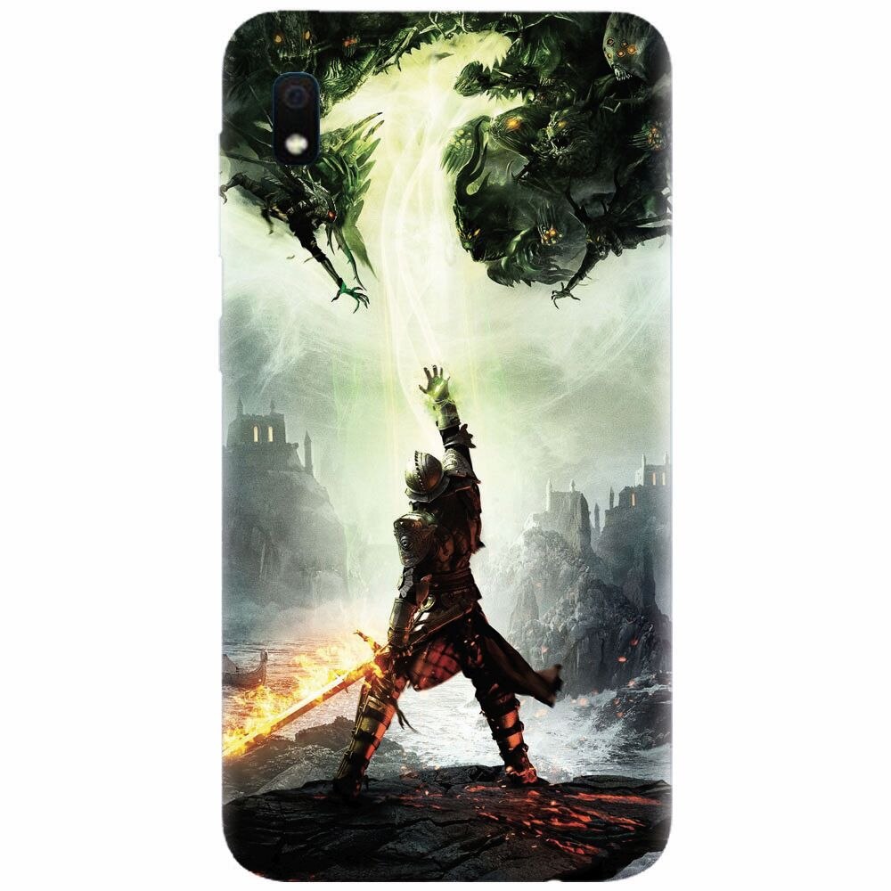 Husa silicon pentru Samsung Galaxy A10, Green Dragon