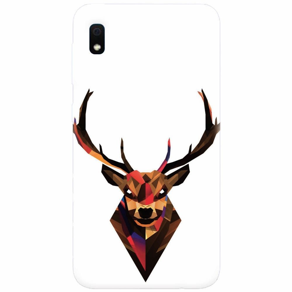 Husa silicon pentru Samsung Galaxy A10, Geometric Tibetan Antelope