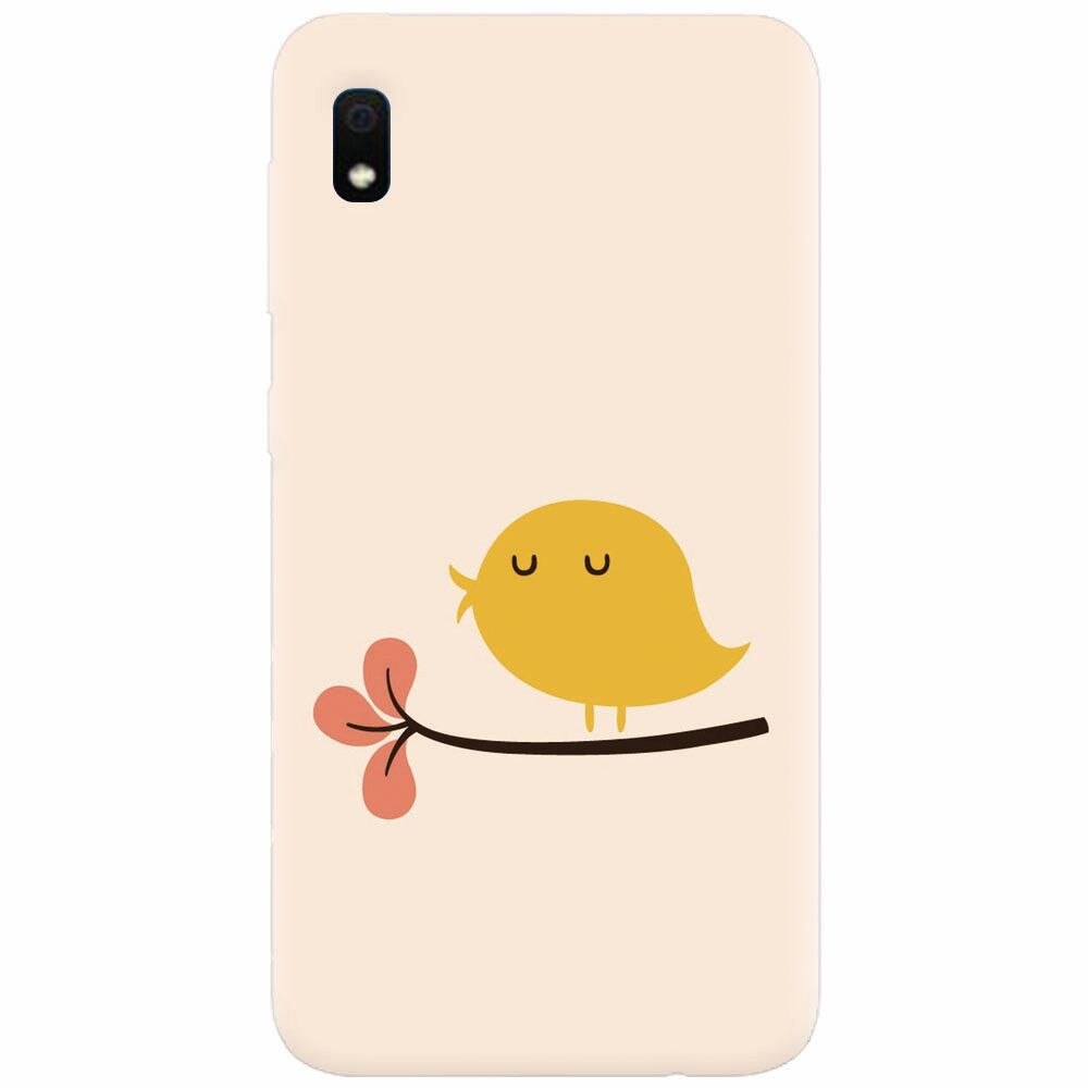 Husa silicon pentru Samsung Galaxy A10, Flat Minimal Cute Bird Illustration
