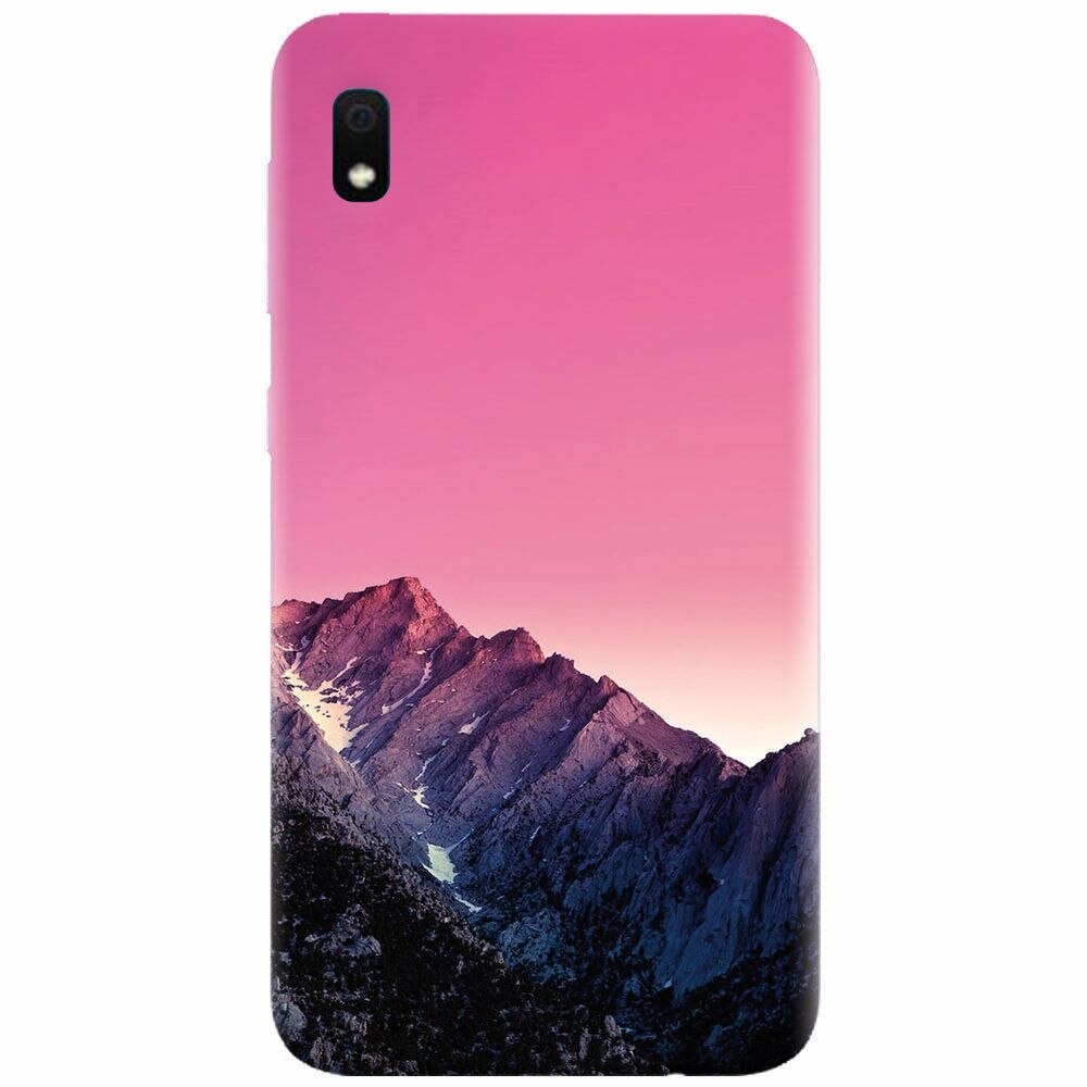 Husa silicon pentru Samsung Galaxy A10, Mountain Peak Pink Gradient Effect
