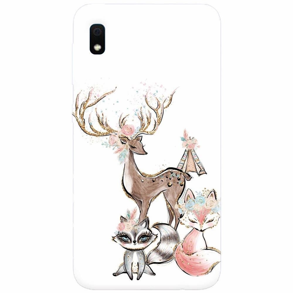 Husa silicon pentru Samsung Galaxy A10, Foxs And Deer