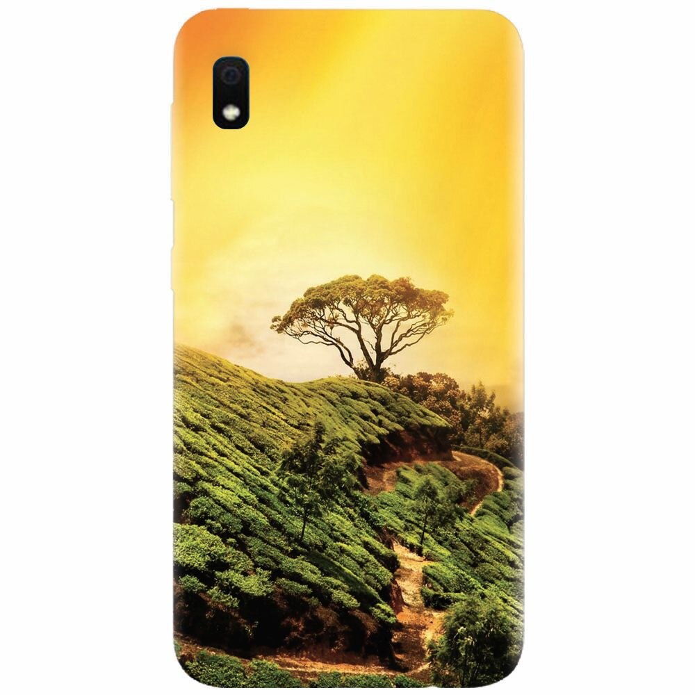 Husa silicon pentru Samsung Galaxy A10, Hill Top Tree Golden Light