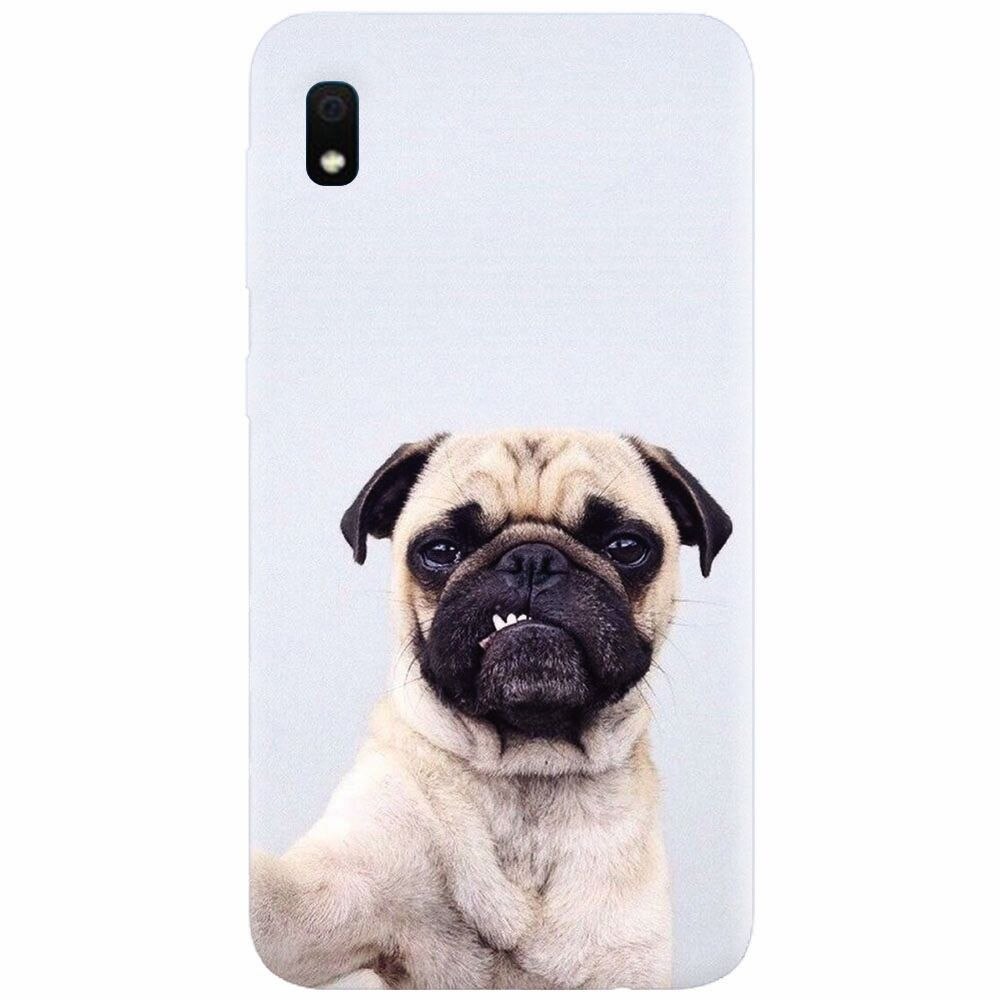 Husa silicon pentru Samsung Galaxy A10, Simple Pug Selfie