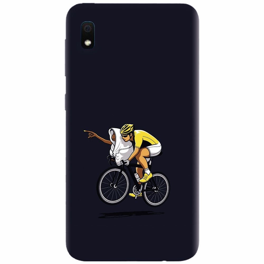 Husa silicon pentru Samsung Galaxy A10, ET Riding Bike Funny Illustration
